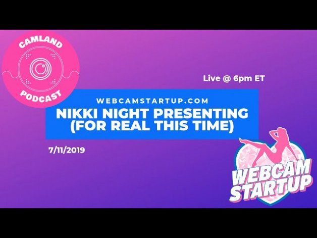 Discover the Link by CamlandPodcast with the username @CamlandPodcast, posted on July 11, 2019 and the text says 'We'll be going live at 6 PM Eastern, for anther Camland Podcast! We'll be joined by Nikki Night, who will be talking about her new couching services! We'll also be going over all the latest camming news and everything happening in the industry!'