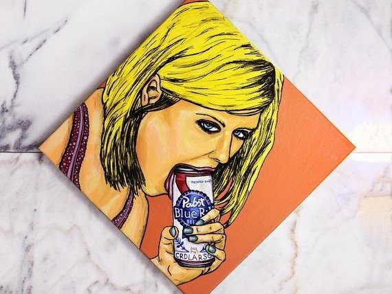 Link by CRD Larson Art with the username @CRDLarson, who is a verified user,  September 4, 2019 at 12:05 AM and the text says 'How do you carry your beer can?

'Mackenzie' - original painting, acrylic on canvas. Contest losing entry in Pabst Blue Ribbon's 2017 art contest (though it was featured on their website)

Please like/comment/share if you're a fan of the art! Thank you!!
..'