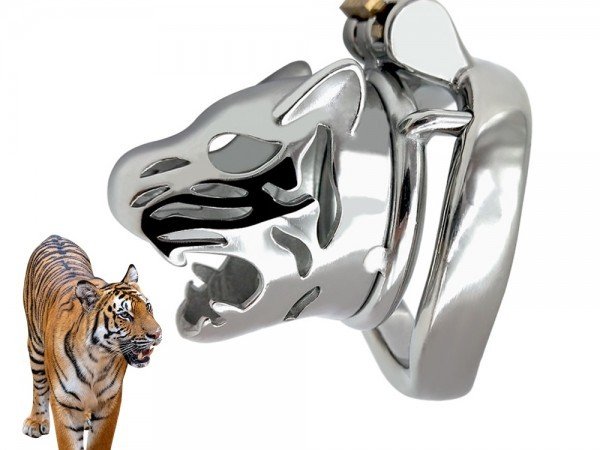Link by Collared912 with the username @Collared912, who is a verified user,  December 30, 2019 at 10:39 AM and the text says '"As soon as I saw this new tiger #chastity design, I wanted all my slaves to wear it. It is so cool and I love it. Because it's  smaller than the old devices, my slaves don't love it so much. But that's not my problem."'