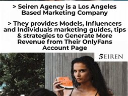Link by Andrea Roces with the username @imandrearoces,  July 21, 2021 at 4:24 PM and the text says '#1 OnlyFans Marketing Company in Los Angeles, CA - Seiren Agency'