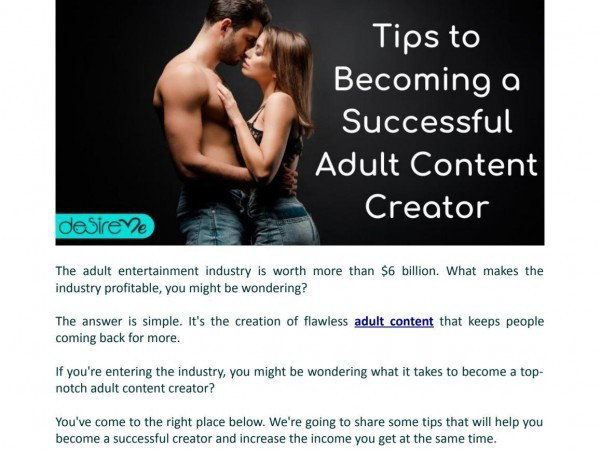 Discover the Link by desireme with the username @desireme, posted on December 24, 2021 and the text says '6 Tips to Becoming a Successful Adult Content Creator'