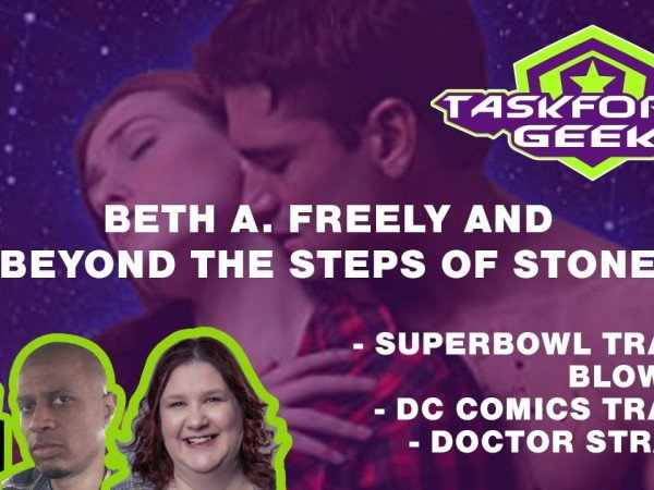 Link by Dirk Hooper with the username @DirkHooper, who is a verified user,  March 30, 2022 at 10:50 PM and the text says 'Regular contributor Beth A. Freely becomes our guest to talk about her new science fiction book, Beyond the Steps of Stone.

#authorinterview #beyondthestepsofstone #scifiromance

We'll also take a look at those juicy new Superbowl Trailers for the..'