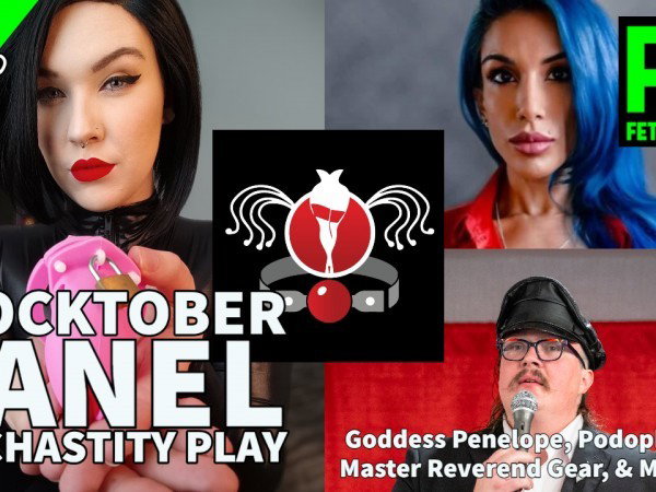 Link by Dirk Hooper with the username @DirkHooper, who is a verified user,  October 24, 2022 at 10:15 PM and the text says 'The FETISHWEEK panel on Locktober is now available on my site complete with photos, links, and information about the panel Podopheleus, Goddess Penelope, Master Reverend Gear, and Miss Kat!

FETISHWEEK: #Locktober Panel Moderated by Dirk Hooper'