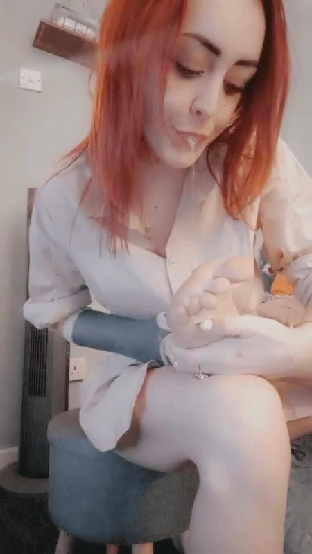 Video by MaxMeen♨️ with the username @MaxMeen,  December 23, 2023 at 1:40 PM. The post is about the topic Spit and the text says 'Lick the spit from my soles... 
#spit #spitting #saliva #spitOnHerFeet #feet #foot #soles #GoddessAimee #MissLoubie'