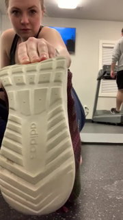 Video by MaxMeen♨️ with the username @MaxMeen,  June 10, 2024 at 3:36 PM. The post is about the topic Stinky and Sweaty and the text says 'Smelly socks in gym
#stinky #sweaty #shoes #socks #feet #foot #soles #toes'