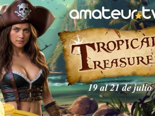 Link by Amateurtv with the username @amateurtv, who is a brand user,  July 15, 2024 at 4:07 PM and the text says 'Happy Hours for EVERYONE during Tropical Treasures!'