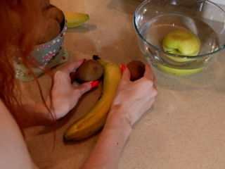 Link by Nikki Lexx with the username @lexxnikki, who is a star user,  November 3, 2024 at 4:17 AM. The post is about the topic MILF and the text says 'Fruit Fetish
I bought some fresh fruit. And I decided to play with them right in my kitchen. I caressed bananas and kiwi, touched it and took it in my mouth.
#DirtyTalking #Fetish #Redhead'