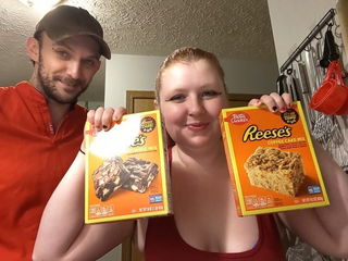 Link by SpicedEnterprise with the username @spicesophia, who is a star user,  November 17, 2024 at 8:25 PM. The post is about the topic Rumble and the text says 'Reeses X Betty Crocker 1: Brownie and Coffee Cake (Part 1) -'