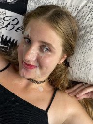 Photo by Cum and Gals with the username @Cum-and-Gals,  June 25, 2023 at 7:05 AM. The post is about the topic Cum Sluts and the text says '#MelodyKat #facial #cumshot #blonde #nonnude #eyecontact'