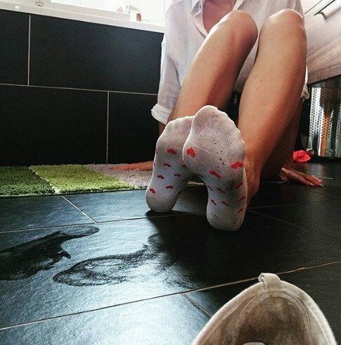 Photo by MaxMeen♨️ with the username @MaxMeen, posted on October 2, 2020. The post is about the topic Stinky and Sweaty and the text says '#socks #smell #stinky #sweaty'