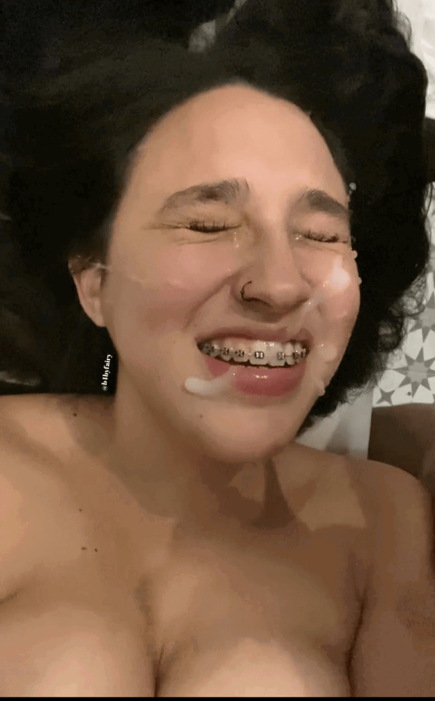 Photo by Cum and Gals with the username @Cum-and-Gals,  July 27, 2023 at 11:51 PM. The post is about the topic Cum Sluts and the text says '#facial #cumshot #braces #brunette #amateur'