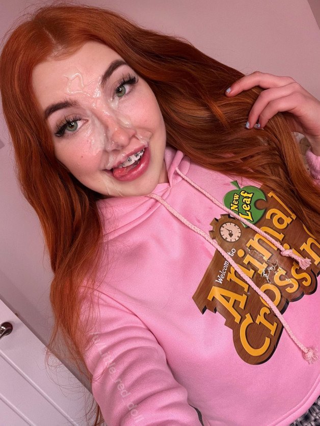 Photo by Cum and Gals with the username @Cum-and-Gals,  August 4, 2023 at 1:07 PM. The post is about the topic Cum Sluts and the text says '#facial #cumshot #braces #redhead #nonnude #selfie #eyecontact'