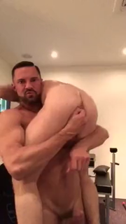 Video by Musclephuk with the username @Musclephuk,  March 20, 2019 at 5:39 AM and the text says 'The way he's picking him up to show him off to the camera and the smokin' little muscle boy stag is in heaven climbing up his man's body while his arsehole cops a beating.

Fucking oath! This bloke is my new hero for the day.

#AlphaStatus #ShowHimOff..'