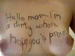 Photo by Whore Humiliator with the username @Whore-Humiliator, who is a verified user,  December 24, 2018 at 8:28 AM and the text says 'Always keep your familiy proud and happy

#mom #dirty #whore #daughter'