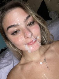 Photo by Cum and Gals with the username @Cum-and-Gals,  November 9, 2022 at 11:20 AM. The post is about the topic Cum Sluts and the text says '#facial #cumshot #blonde #selfie #amateur #eyecontact'