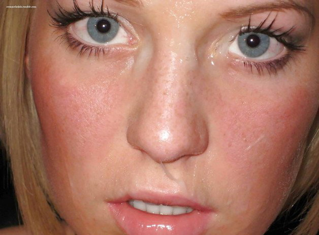 Photo by Cum and Gals with the username @Cum-and-Gals,  May 1, 2021 at 9:42 PM. The post is about the topic Cum Sluts and the text says '#facial #blonde #blueeyes #freckles'