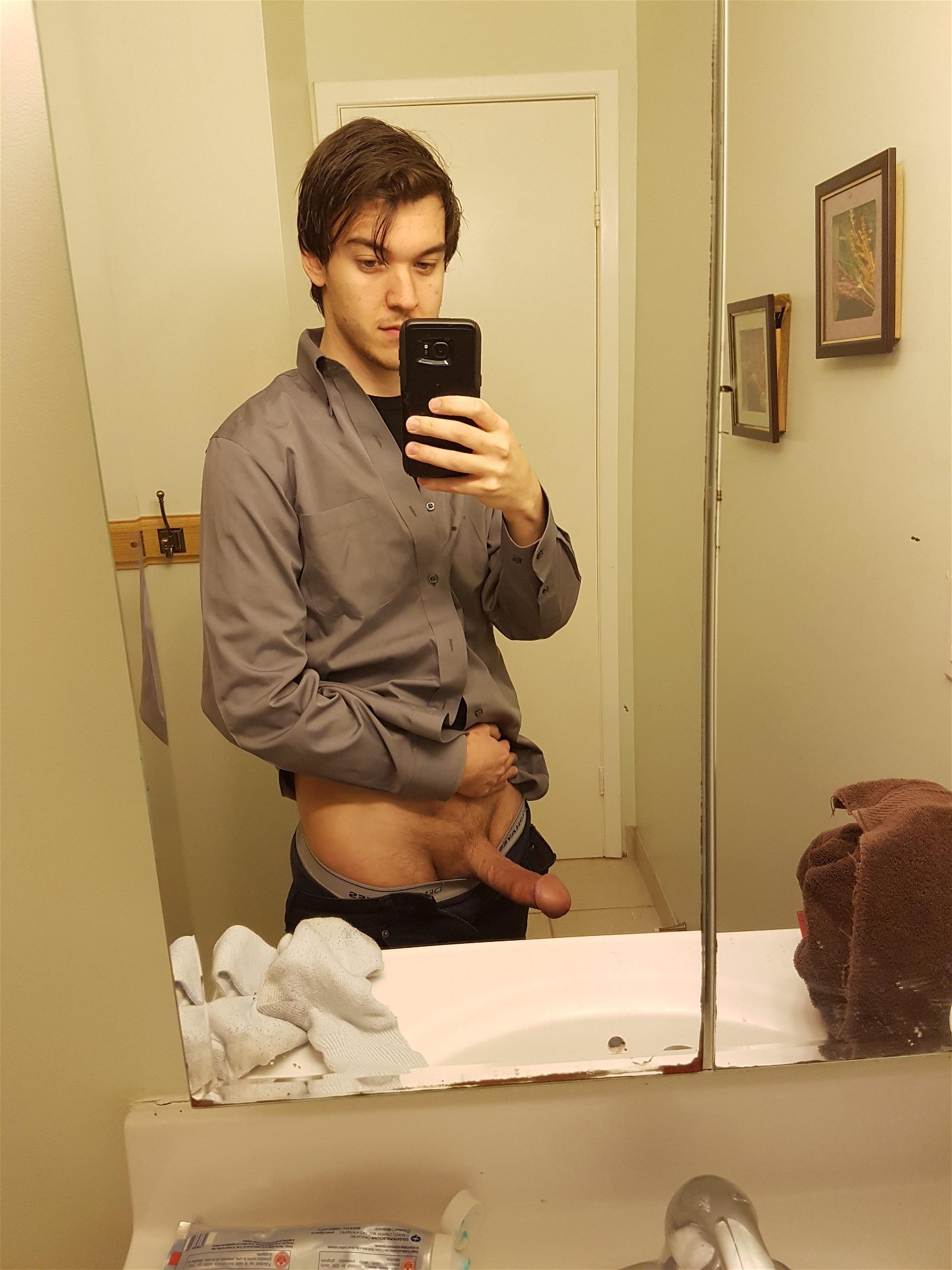 Photo by Mjak1231 with the username @Mjak1231, who is a verified user,  December 17, 2018 at 11:03 PM. The post is about the topic Show your DICK and the text says 'Having some fun'