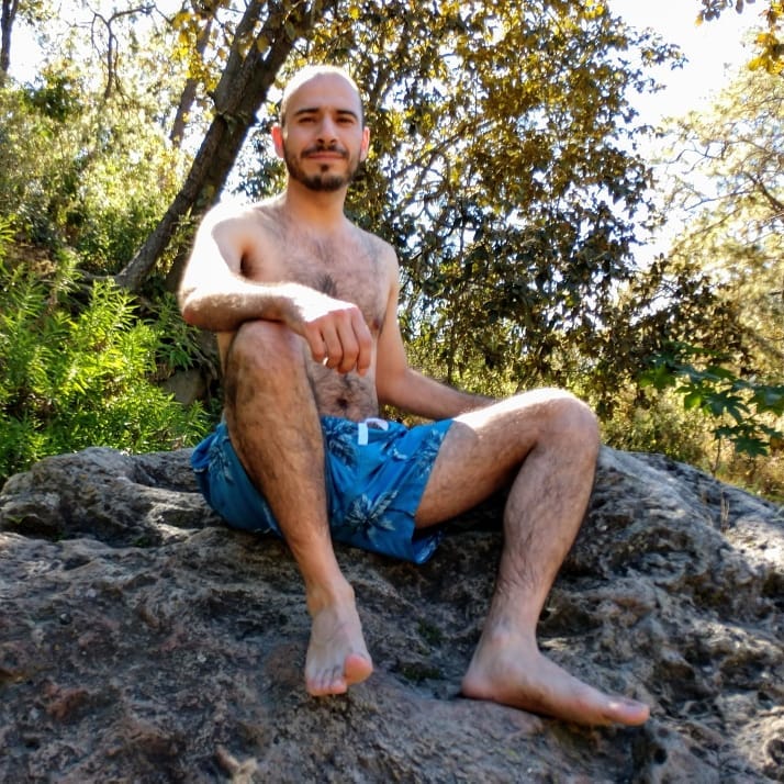 Photo by oxpuppy635 with the username @oxpuppy635,  February 21, 2019 at 2:45 AM and the text says 'I went on a camping trip during the weekend. Here are a couple of photos. #oxpuppy635 #barefeet #malefeet #piesmasculinos #hairychest #hairymale #peludosebarbados #nature #trip'