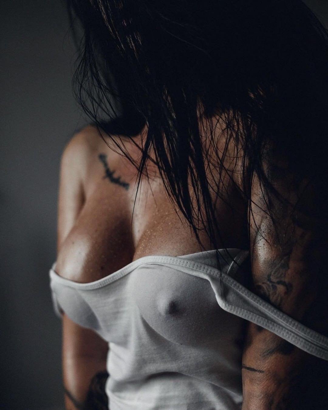 Photo by Devynsdogg with the username @Devynsdogg,  March 19, 2019 at 5:35 AM and the text says 'You can't hide behind thin cotton... #beautifulgirls #faketits #sexyfemales #awesomeboobs #beautifulbreasts #tattoo #fetish #sexylingerie'