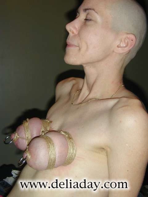 Photo by modificator with the username @modificator,  January 5, 2019 at 10:12 PM. The post is about the topic Trash and the text says 'Tits bondage with Delia Day
#deliaday #piercing #piercednipples #nipplepiercing #nipplerings #largegauge #bald #slavegirl #shavedhead #bdsm #titsbondage #tiedtits #titstorture #breastbondage'