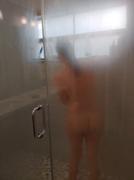Photo by Cellulite & Pawg with the username @Cellulite,  January 19, 2019 at 11:45 PM and the text says 'My wife in the shower! #mywife #shower #milf #nude #hotwife #pawg #wife'