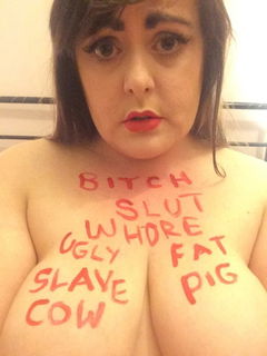 Photo by Whore Humiliator with the username @Whore-Humiliator,  January 12, 2019 at 8:42 AM. The post is about the topic Humiliating body writings and texts and the text says ''