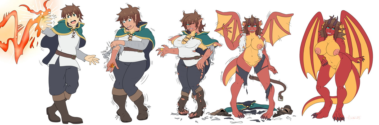Photo by Oranges with the username @oranges, who is a verified user,  February 6, 2019 at 1:24 PM and the text says 'Konosuba: Kazuma #Dragon #TGTF (AshWolves5)'