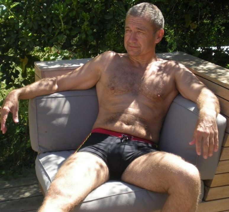 Photo by Hot Mature Men (40+) with the username @hotmaturemen,  January 29, 2019 at 1:40 PM. The post is about the topic GayTumblr and the text says 'Oh hey there, handsome man! Let's get rid of these trunks!

Follow my account for more pics of hot mature men!'