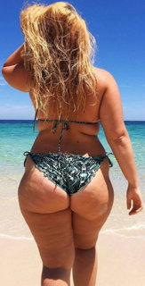 Photo by Cellulite & Pawg with the username @Cellulite,  January 7, 2019 at 11:48 AM and the text says 'Cellulite ass #cellulite #ass #pawg #milf #beach #bikini'