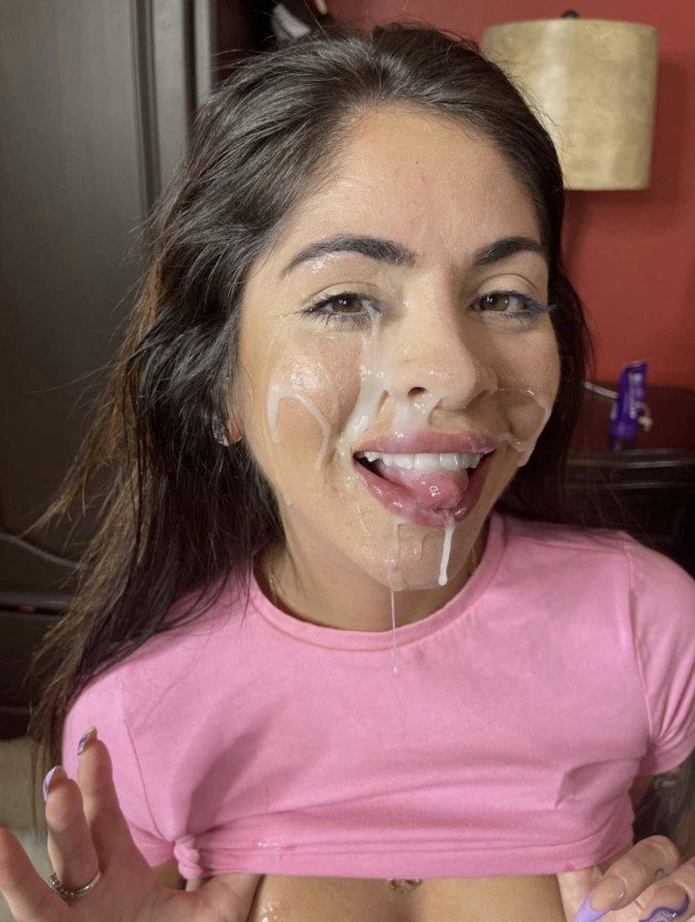 Photo by Cum and Gals with the username @Cum-and-Gals,  September 3, 2023 at 9:36 PM. The post is about the topic Cum Sluts and the text says '#facial #cumshot #brunette #eyecontact'