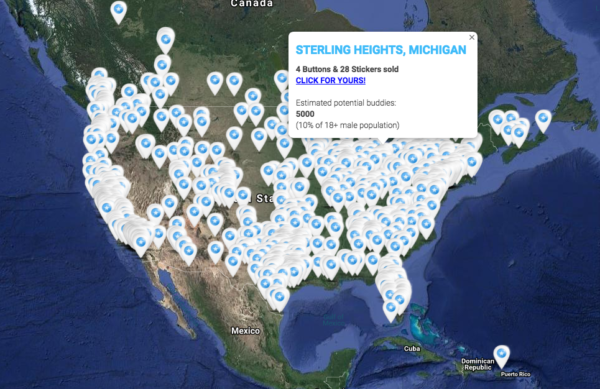 Photo by BuddyBate with the username @BuddyBate,  March 9, 2019 at 4:00 PM and the text says 'A guy in Sterling Heights, #Michigan, #USA, just joined the International #Bate Club!

Got your buttons or stickers yet? CLICK FOR THE MAP: https://buddybate.com/buttons

In the area? Why not share this post and spread the word?'