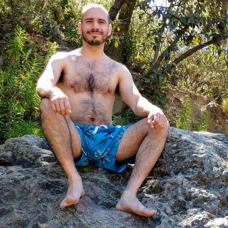 Photo by oxpuppy635 with the username @oxpuppy635,  February 21, 2019 at 2:45 AM and the text says 'I went on a camping trip during the weekend. Here are a couple of photos. #oxpuppy635 #barefeet #malefeet #piesmasculinos #hairychest #hairymale #peludosebarbados #nature #trip'