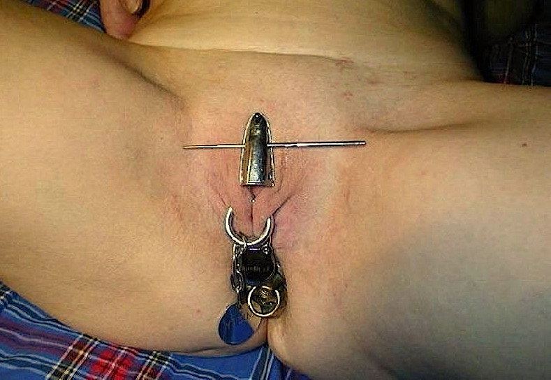 Photo by modificator with the username @modificator,  January 1, 2019 at 9:59 AM. The post is about the topic Body modification. BME. and the text says '#mistyslave #misty #piercing #chastitypiercing #piercedcunt #cuntpiercing #pussyrings #clitschield #largegauge #heavypierced #multiplepiercing'