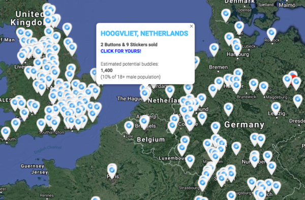 Photo by BuddyBate with the username @BuddyBate,  March 6, 2019 at 10:33 AM and the text says 'A guy in #Hoogvliet, #Netherlands, just joined the International #Bate Club!

Got your buttons or stickers yet? CLICK FOR THE MAP:  

In the area? Why not share this post and spread the word?'