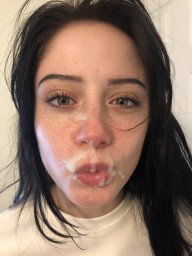 Photo by Cum and Gals with the username @Cum-and-Gals,  July 19, 2023 at 5:18 PM. The post is about the topic Cum Sluts and the text says '#facial #cumshot #vrunette #freckles #nonnude #eyecontact'