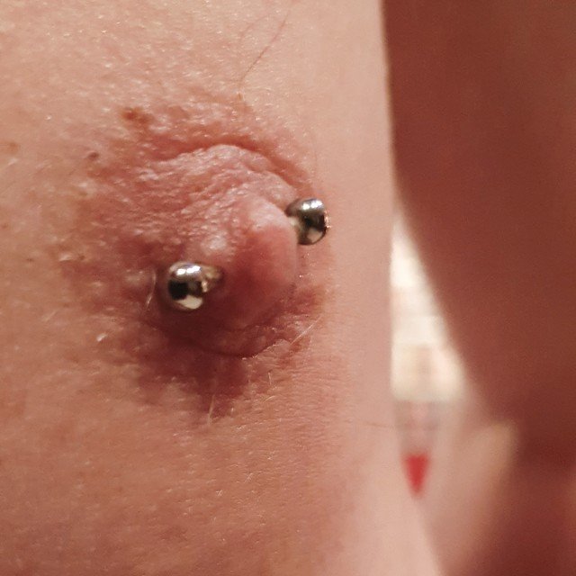 Male pierced nipples