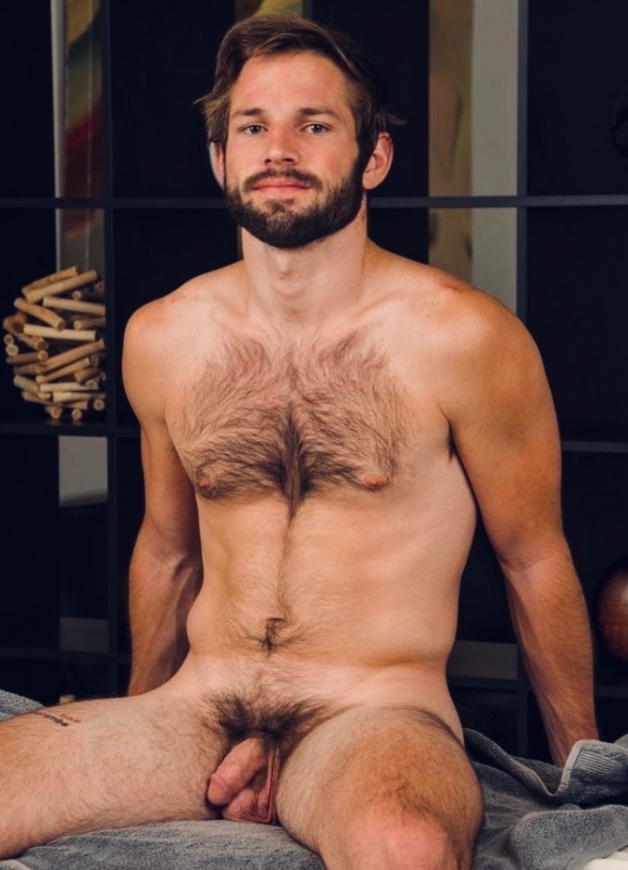 Handsome hairy nude stepdad