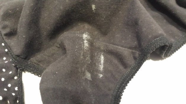 Photo by Metalguy666 with the username @Metalguy3150,  February 15, 2021 at 8:48 AM. The post is about the topic Wet dirty panties/grool pussy and the text says 'wifes knickers from the laundry basket this morning...nice stains and yummy scent. Enjoy ;)'