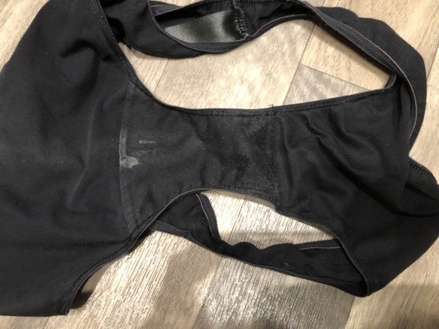 Album by Metalguy666 with the username @Metalguy3150,  January 5, 2022 at 8:11 PM. The post is about the topic Wet dirty panties/grool pussy and the text says 'wifes knickers from today - still damp 💦💦💦
anyone want to tribute them ?'