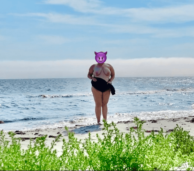 Photo by Plus-Size-Sabine--80 with the username @Plus-Size-Sabine--80,  January 6, 2024 at 1:36 AM. The post is about the topic Sexy BBWs and the text says 'Topless at the beach! Would you spy on me? 💋. 
#boobs #tits #bbw #milf If you you like what you see please share, like, comment and tribute. 😘'