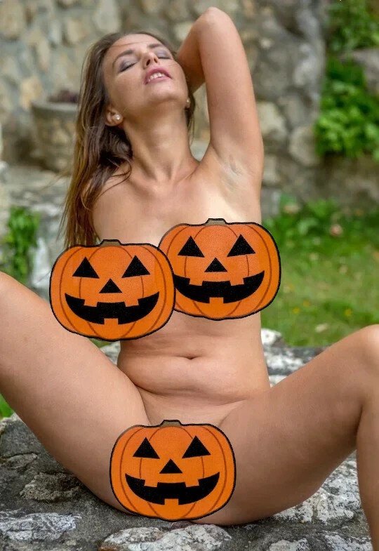 Photo by madman6543 with the username @madman6543,  October 21, 2023 at 2:52 PM. The post is about the topic Censored and the text says 'Some outdoor pumpkins? But no tits, no pussy'