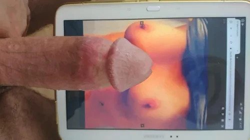 Photo by German Husband with the username @CGNMike,  February 13, 2021 at 5:05 PM. The post is about the topic Cuckold and Hotwife Corner and the text says 'Thanks for the cock on her tits. We're loving it. Cheers from Germany. #Germany #wife #Cumtribute #cocktribute #mailus'