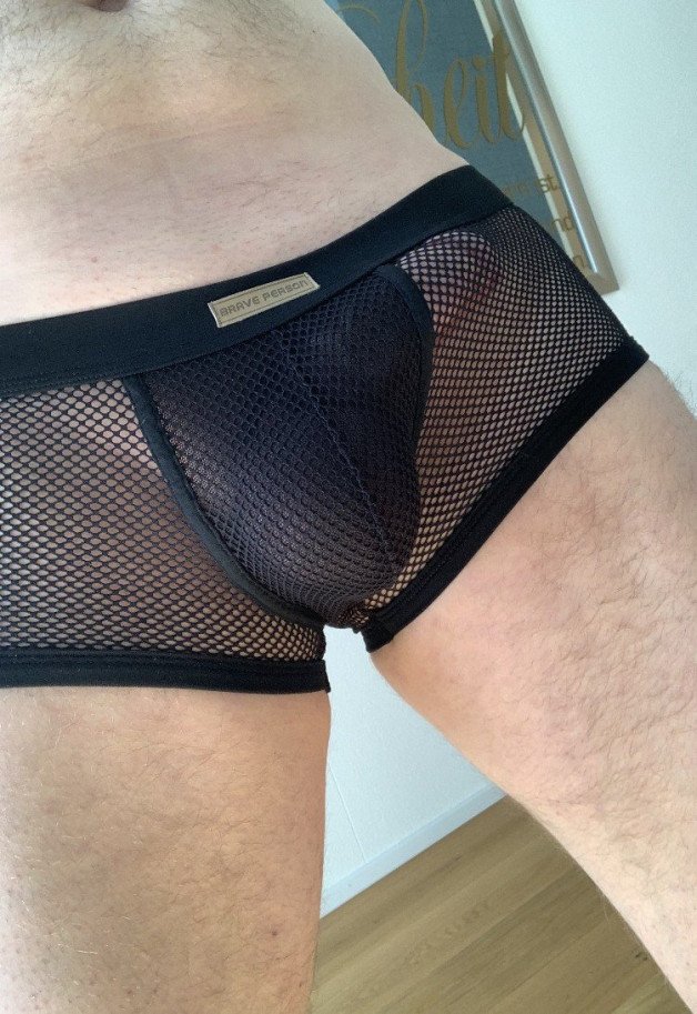 Photo by thoughtfulenjoyment with the username @thoughtfulenjoyment, who is a verified user,  January 27, 2022 at 12:59 PM. The post is about the topic Bulges and the text says 'mesh undies'