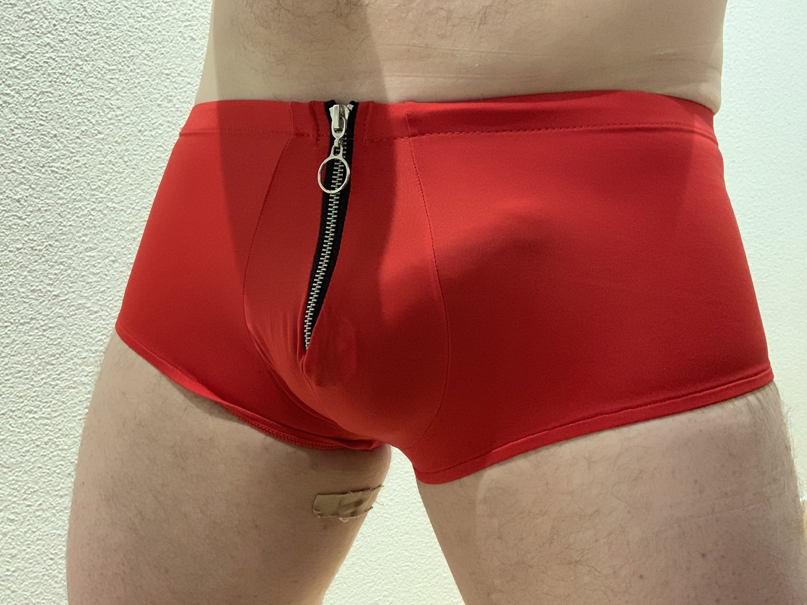 Photo by thoughtfulenjoyment with the username @thoughtfulenjoyment, who is a verified user,  February 3, 2022 at 6:43 AM. The post is about the topic thoughtful and the text says 'the very hot 🔥 @SexyMissG - check her page - said she wanted me to see in these red #malepower briefs with zipper. Of course you sexy. @CrazyLife might be inspired 🤩'