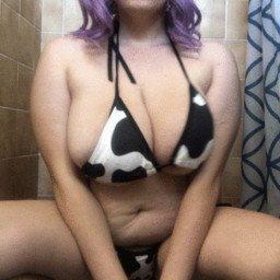 Photo by SpunkSlutGabby98 with the username @SpunkSlutGabby98,  March 11, 2021 at 6:49 PM. The post is about the topic Teen and the text says 'I have this cow bikini <3 always wear it during sex 🥵 like and follow for more x'