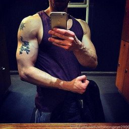 Photo by Allseeingeye666 with the username @Allseeingeye666,  April 10, 2021 at 1:57 PM. The post is about the topic Gay and the text says 'My Biceps Worked out ! ?? #Alpha #alphafitmales #muscles'