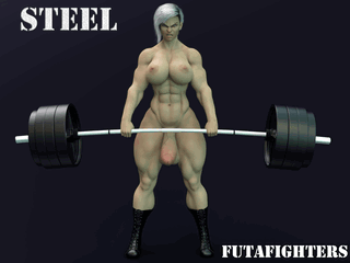 Photo by futafighters with the username @futafighters,  April 3, 2021 at 12:02 PM. The post is about the topic FutaFighters and the text says 'Steel! Big Muscles Big dick! For my comics check out   #futanari #dickgirl #futa'