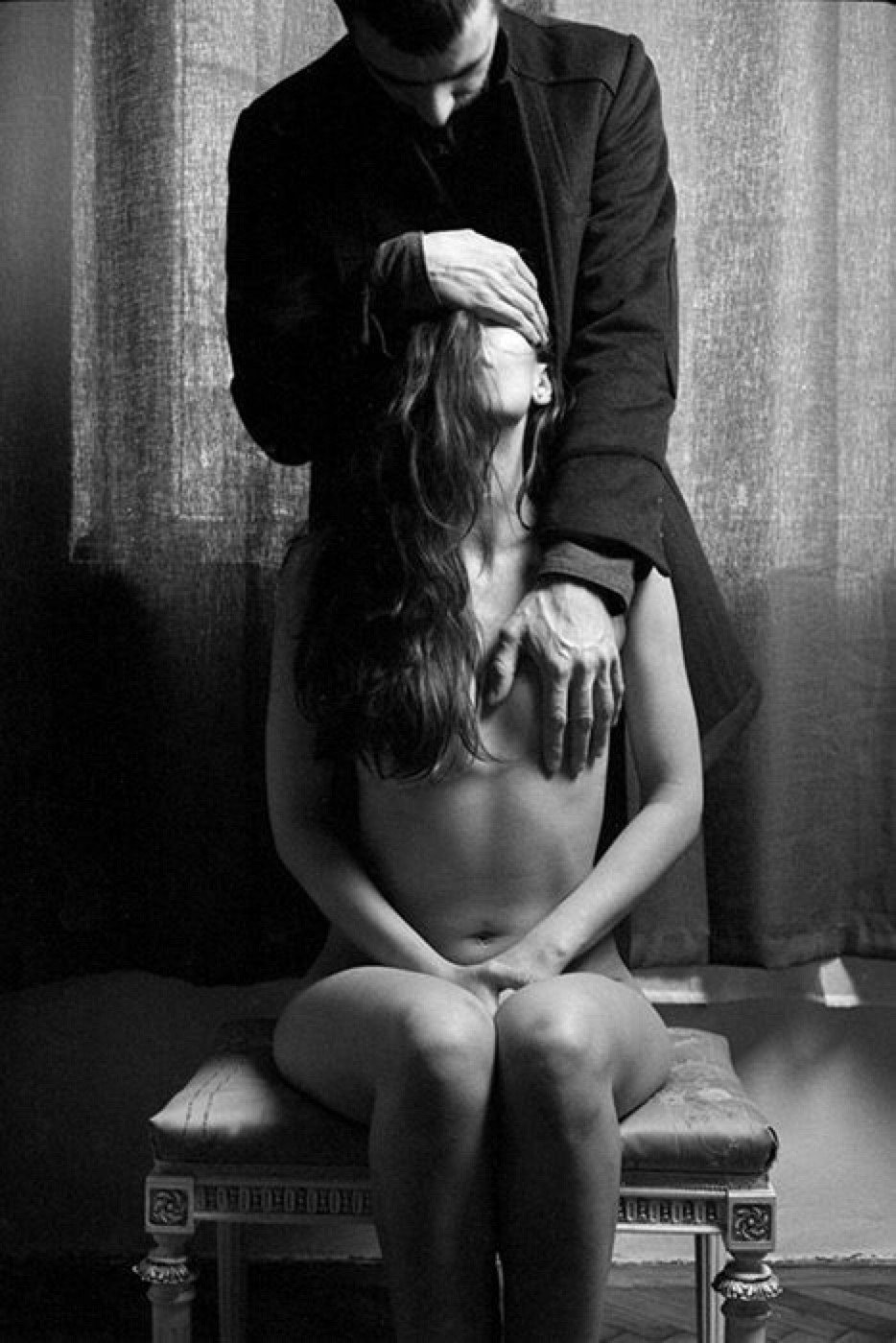 Photo by Schadenfreude with the username @Schadenfreude,  March 20, 2016 at 7:02 PM and the text says '#hetero  #couple  #priest  #daddy  #dom  #titty  #grab  #seated  #possession  #ownership'