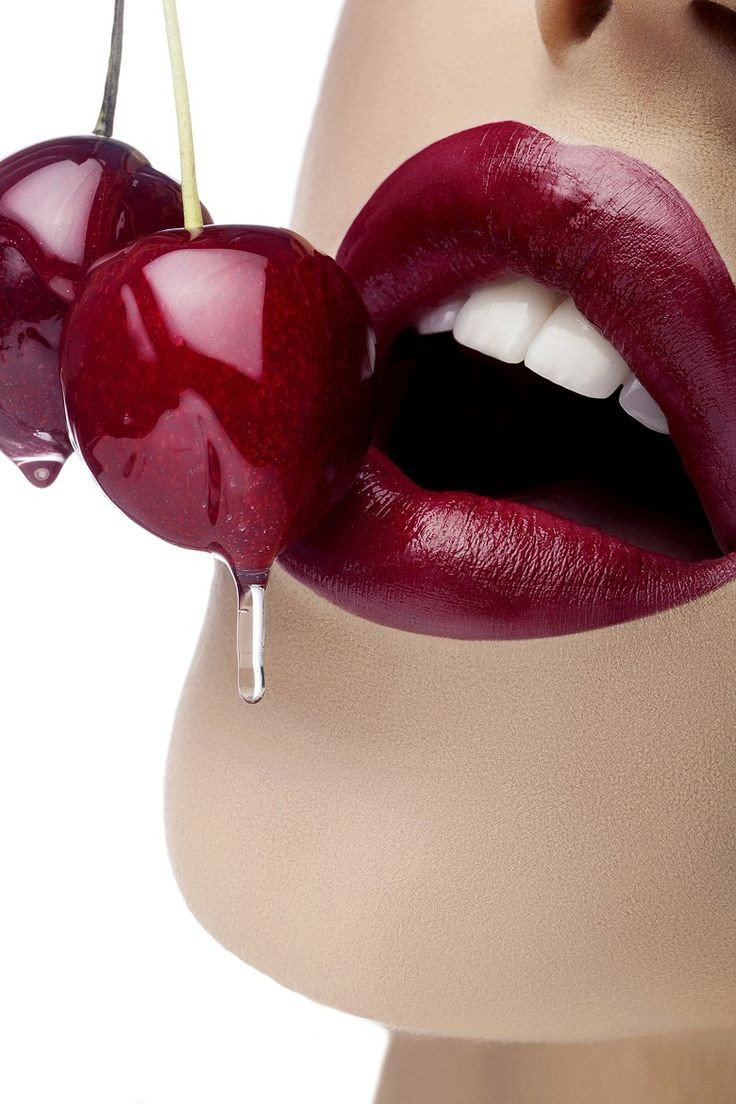 Photo by Schadenfreude with the username @Schadenfreude,  February 16, 2016 at 6:16 PM and the text says '#female  #lips  #closeup  #cherries  #suggestive'