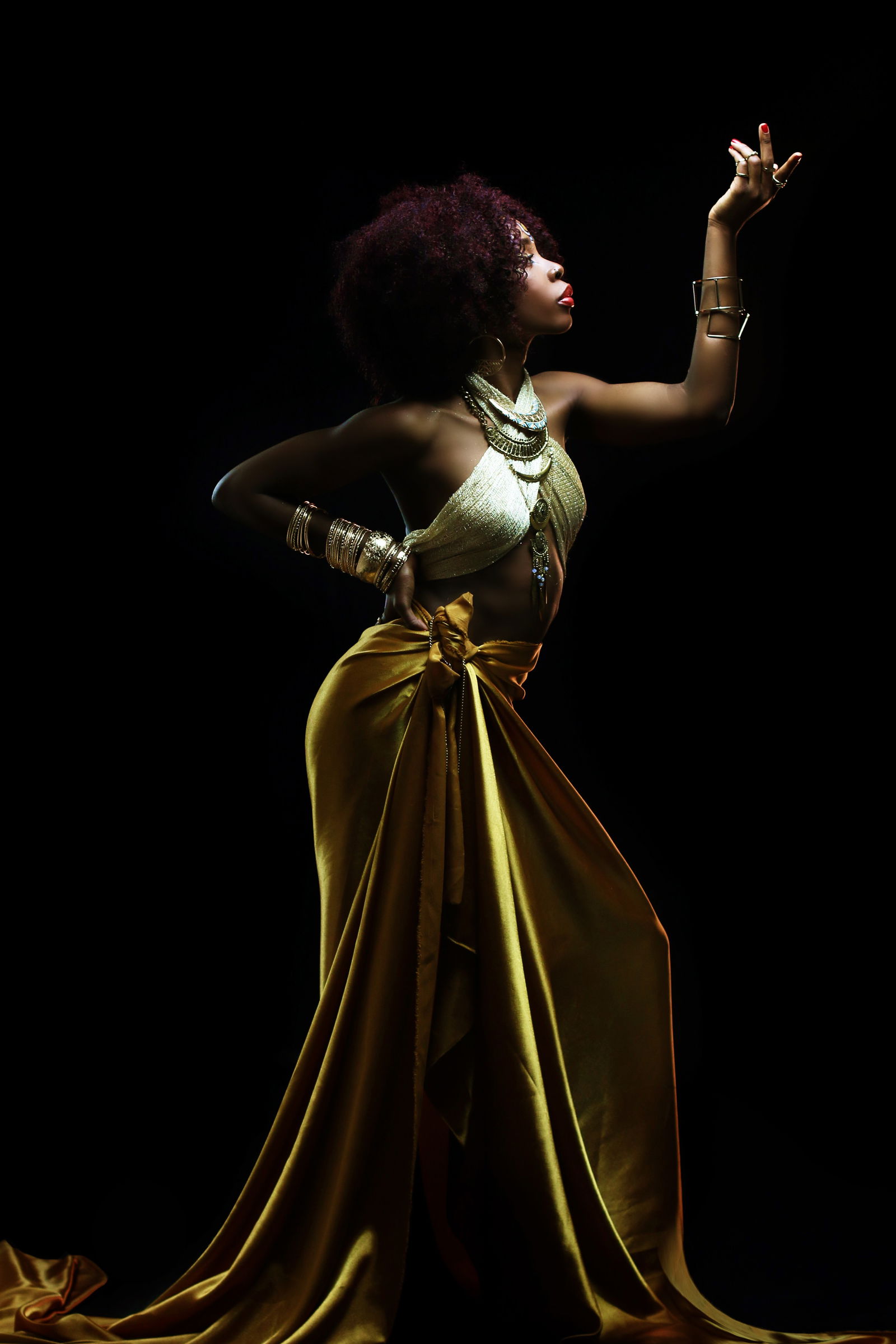 Photo by Schadenfreude with the username @Schadenfreude,  July 12, 2015 at 11:46 PM and the text says 'mahogany-soul:BANTU QUEEN - The RenaissanceModel: Andrea BomoPhotographer: William NsaiBody painting art: KeullionMuse: ISIS, Egyptian goddess of rebirth, of the moon, of magic and Giver of Life. She embodied the model on which future generations of..'